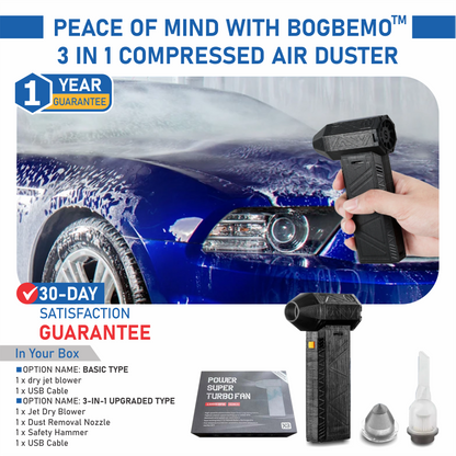 Bogbemo™ TurboJet 3-in-1 Mini Blower & Vacuum - 130,000 RPM, USB-C Rechargeable