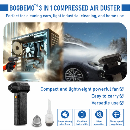 Bogbemo™ TurboJet 3-in-1 Mini Blower & Vacuum - 130,000 RPM, USB-C Rechargeable