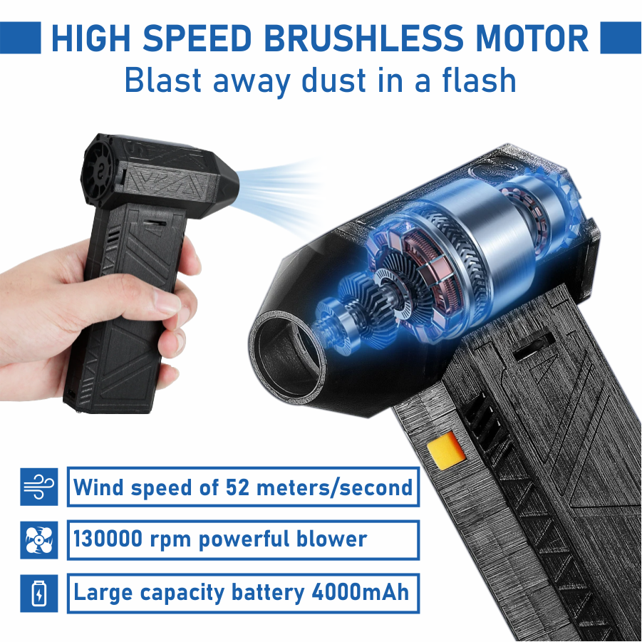 Bogbemo™ TurboJet 3-in-1 Mini Blower & Vacuum - 130,000 RPM, USB-C Rechargeable